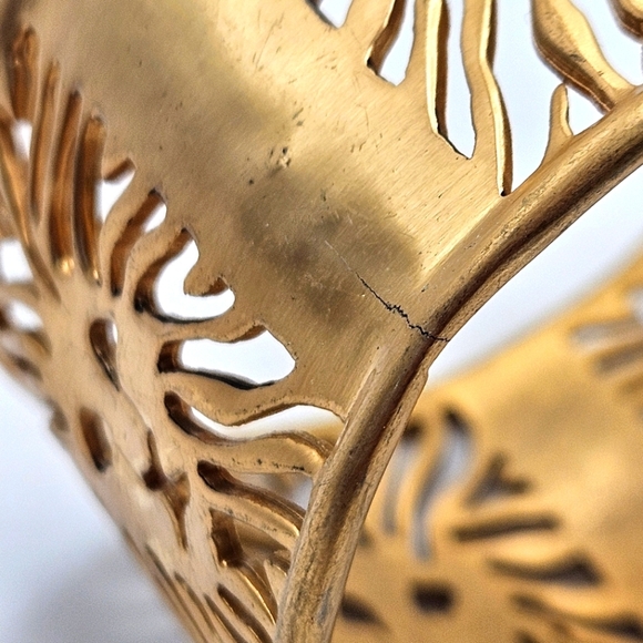 VINTAGE Rare Anne Klein Couture Gold Tone Lion Face Bangle Bracelet Signed - Picture 5 of 7